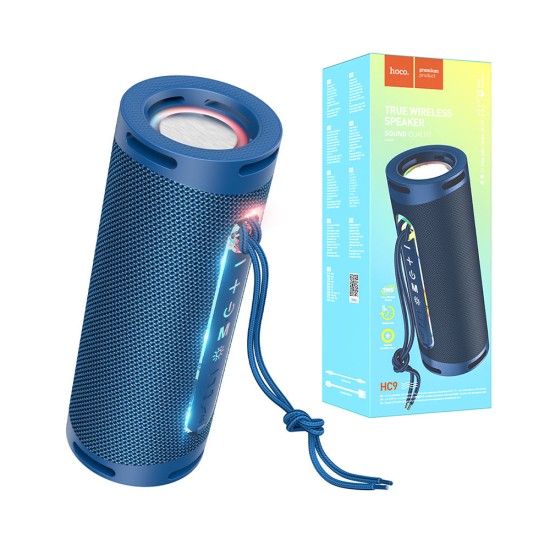 Hoco Sports Speaker HC9 Dazzling Pulse with AUX/FM/USB BT V5.1 1800mAh Navy Blue Hoco Sports Speaker HC9 Dazzling Pulse with AUX/FM/USB BT V5.1 1800mAh Navy Blue